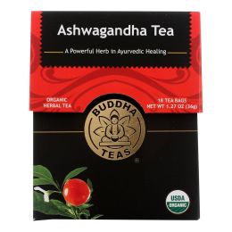Buddha Teas - Organic Tea - Ashwaghanda - Case of 6 - 18 Count