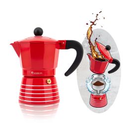 Stovetop Espresso Maker 3 Cup Moka Pot,Italian Cuban Greca Coffee Maker,Aluminum Durable and Easy to Use & Clean