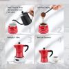 Stovetop Espresso Maker 3 Cup Moka Pot,Italian Cuban Greca Coffee Maker,Aluminum Durable and Easy to Use & Clean