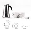 Stovetop Espresso Maker stainless steel 6 Cup Espresso Moka Pot for Full Flavored Espresso Percolator Italian Coffee Maker Stainless Steel Espresso Ma