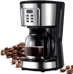 Touch Control 24H Programmable Timer Drip Coffee Machine (Color: Black, Main Material: Plastic)