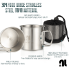 NICELOCK Folding Handle Outdoor Camping Cup Portable Stainless Steel Mountaineering Cup Reusable Durable Hiking Mugs Share set of 2