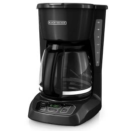 Home Button Multiple Cups Programmable Coffee Maker (Color: Black 1, Main Material: Plastic)
