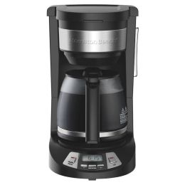 Home Button Multiple Cups Programmable Coffee Maker (Color: Black, Main Material: Plastic)