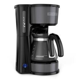 Home Button Multiple Cups Programmable Coffee Maker (Color: Black, Main Material: Stainless Steel)