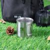 NICELOCK Folding Handle Outdoor Camping Cup Portable Stainless Steel Mountaineering Cup Reusable Durable Hiking Mugs Share set of 2
