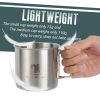 NICELOCK Folding Handle Outdoor Camping Cup Portable Stainless Steel Mountaineering Cup Reusable Durable Hiking Mugs Share set of 2