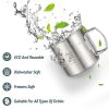 NICELOCK Folding Handle Outdoor Camping Cup Portable Stainless Steel Mountaineering Cup Reusable Durable Hiking Mugs Share set of 2